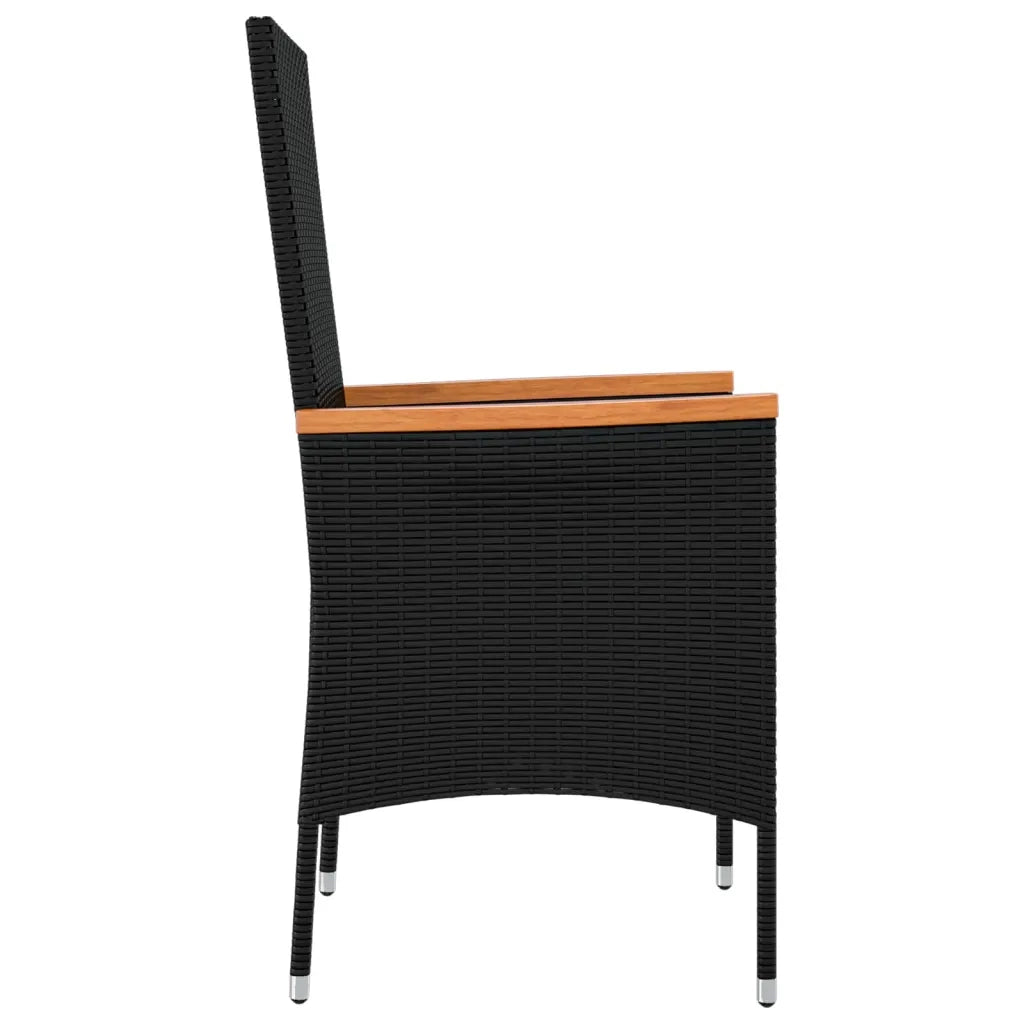 Sedie da Giardino con Cuscini 4 pz | Sedie da Esterno in Polyrattan Nere