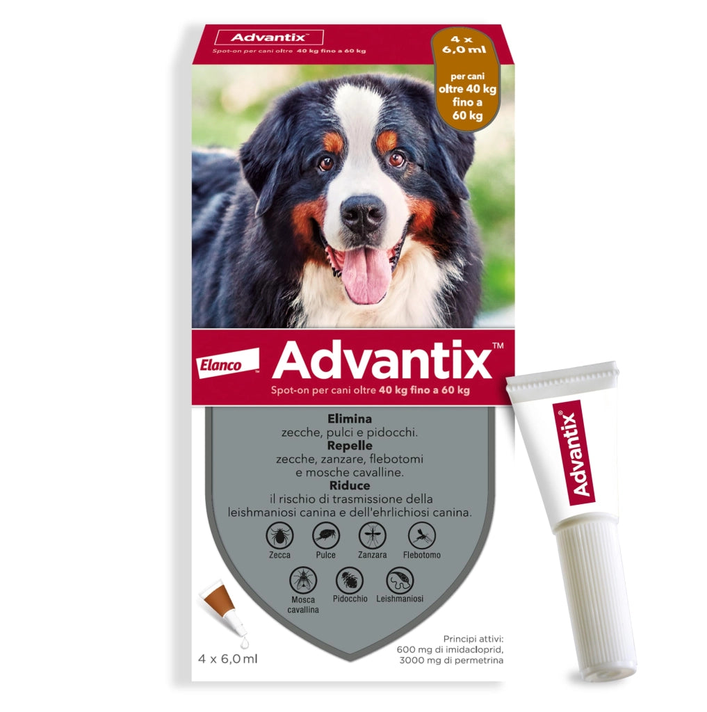 Antiparassitario Advantix Cani Elanco con 40 kg 4 Pezzi