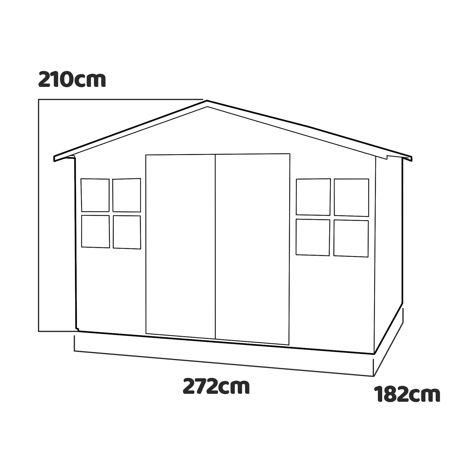 Val ridanna - casetta da giardino in legno di abete bianco da 272x182 cm