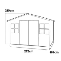 Val ridanna - casetta da giardino in legno di abete bianco da 272x182 cm