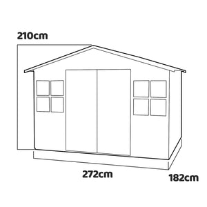 Val ridanna - casetta da giardino in legno di abete bianco da 272x182 cm