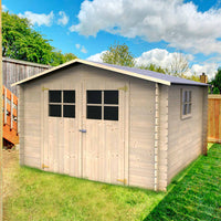 Monte bianco - casetta da giardino in legno massello di abete bianco 269x269cm