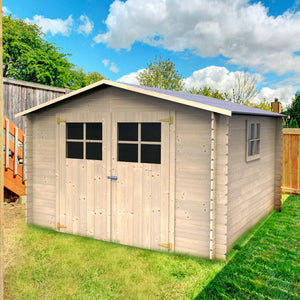 Monte bianco - casetta da giardino in legno massello di abete bianco 269x269cm