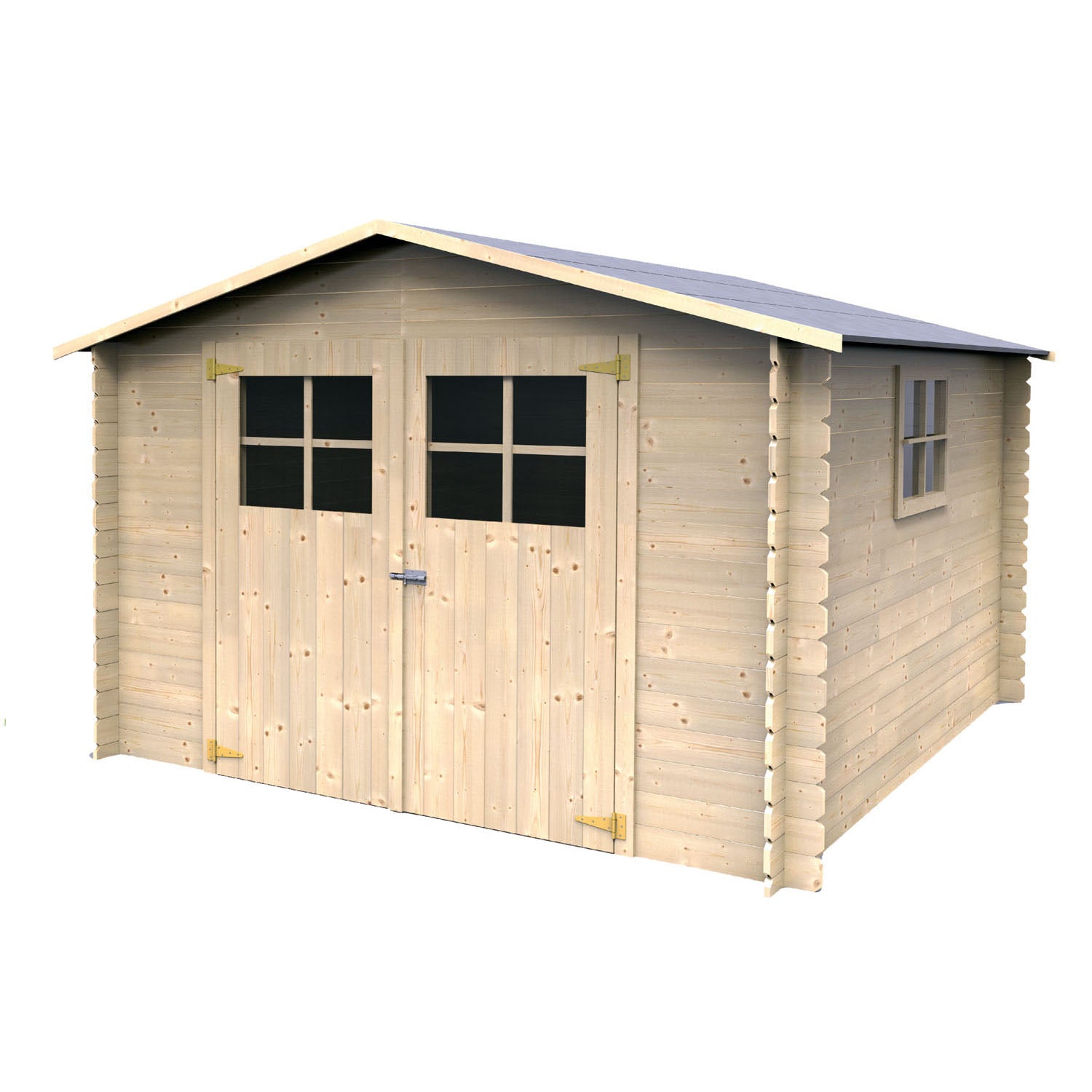 Monte bianco - casetta da giardino in legno massello di abete bianco 269x269cm