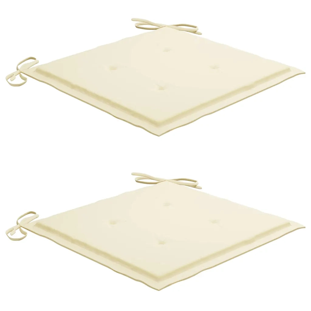 Sedie da Giardino 2 pz con Cuscini Crema Massello di Teak cod mxl 6143