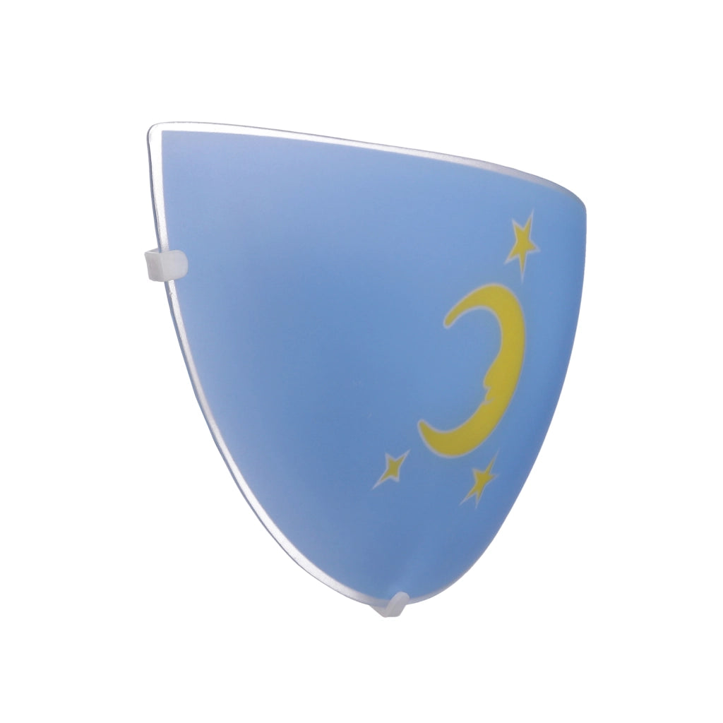 Plafoniera bambini Luna 1xE27 blu/giallo vetro Candellux