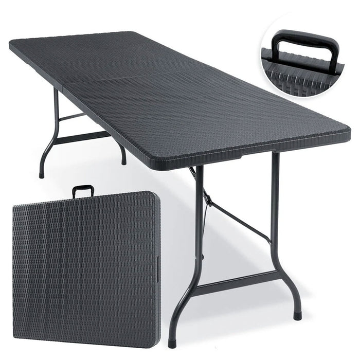 Levante - Tavolo Da Giardino Portatile 180X75 Cm - Nero