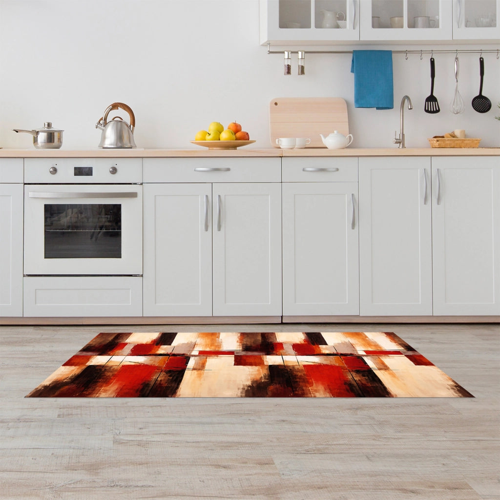 Tappeto da cucina antiscivolo, antimacchia passatoia multiuso 50x400 - Urban Rosso