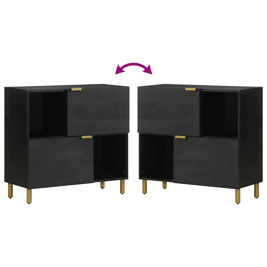 vidaXL Credenza Nera 80x33x75 cm in Legno Multistrato