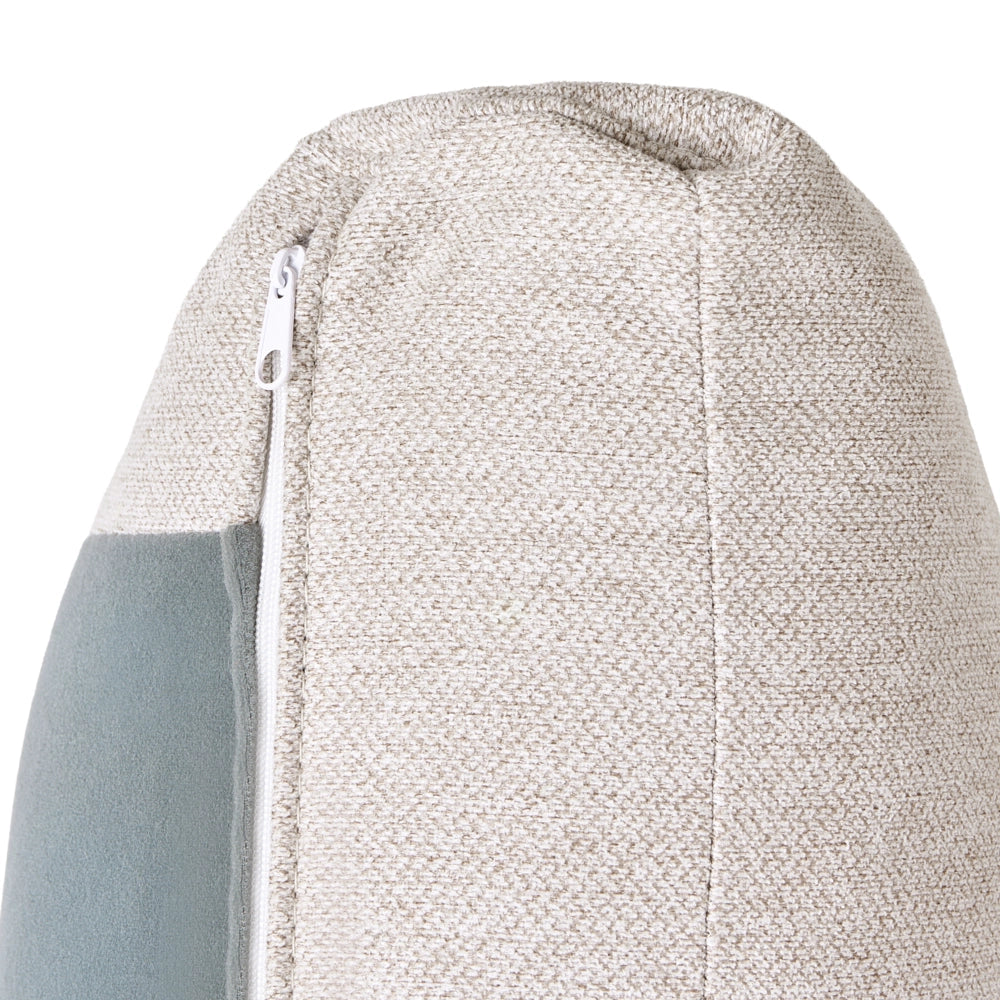 Divano a 2 posti in tessuto beige chiaro e gambe in metallo stile moderno e minimalista