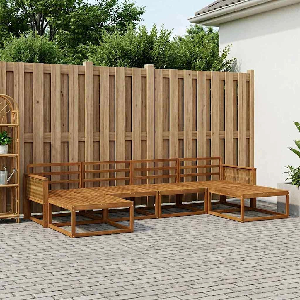 Set di divani da esterno 6 pz Naturale Legno di Acacia Massello 3382787