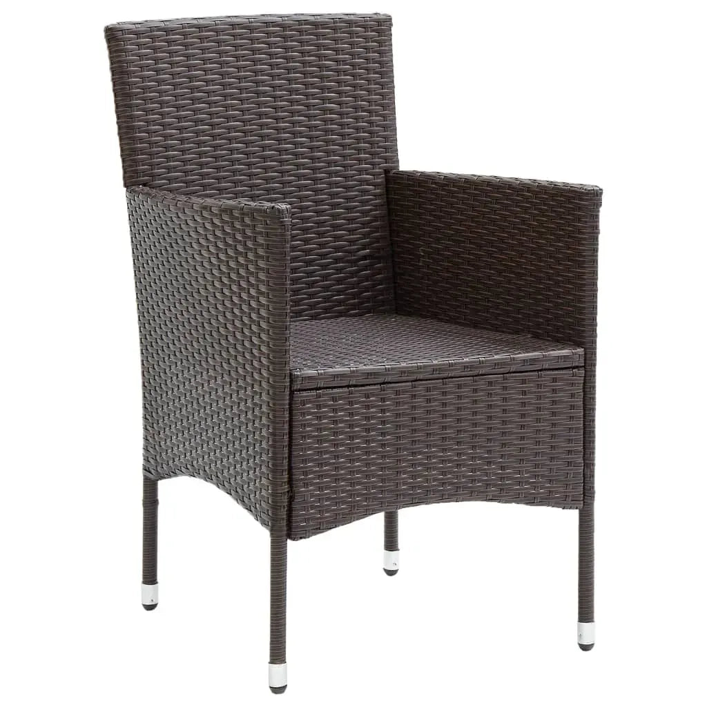 Set Pranzo da Giardino 9 pz con Cuscini in Polyrattan Marrone cod mxl 43452