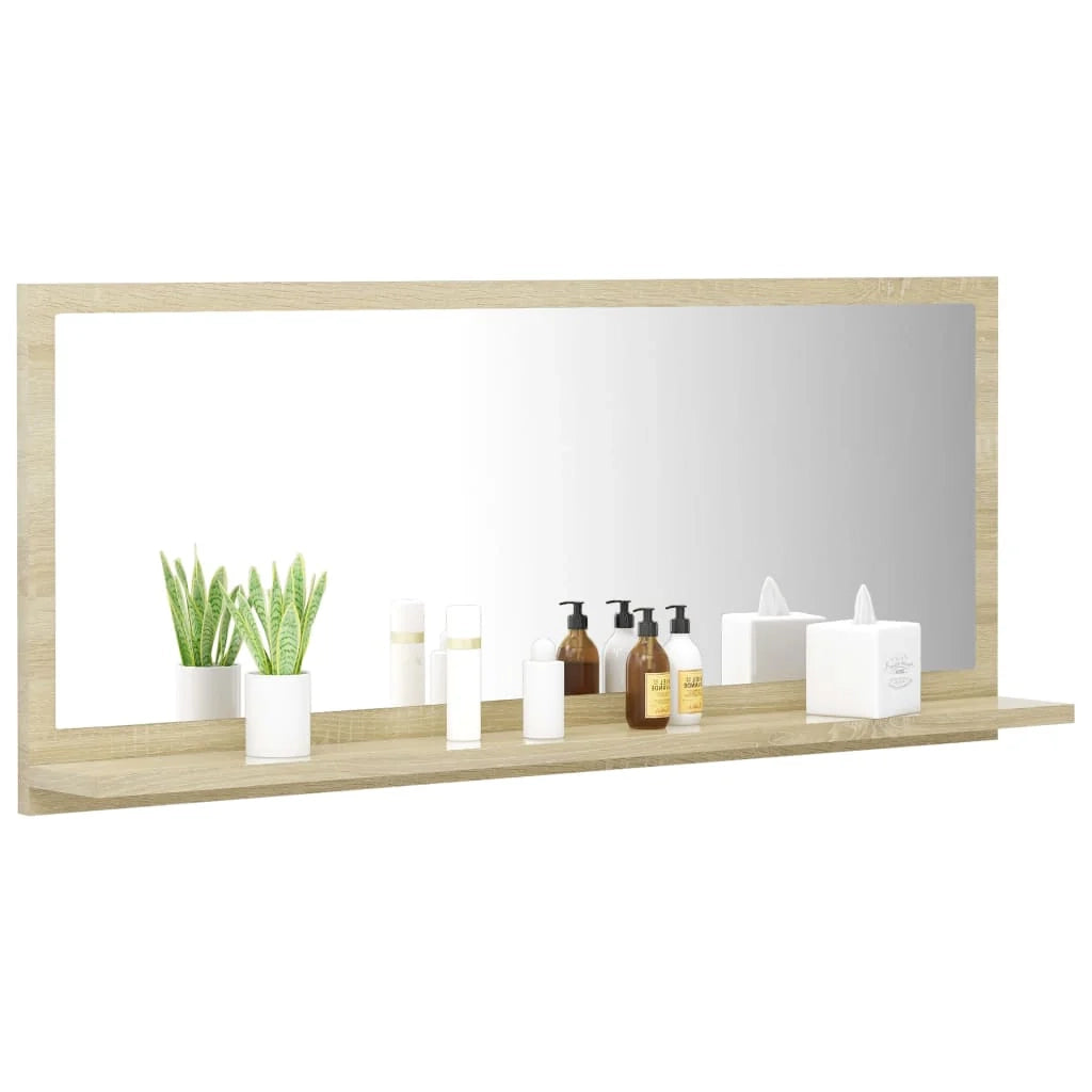 Specchio da bagno in rovere Sonoma 90x10,5x37 cm in truciolare 02_0006926