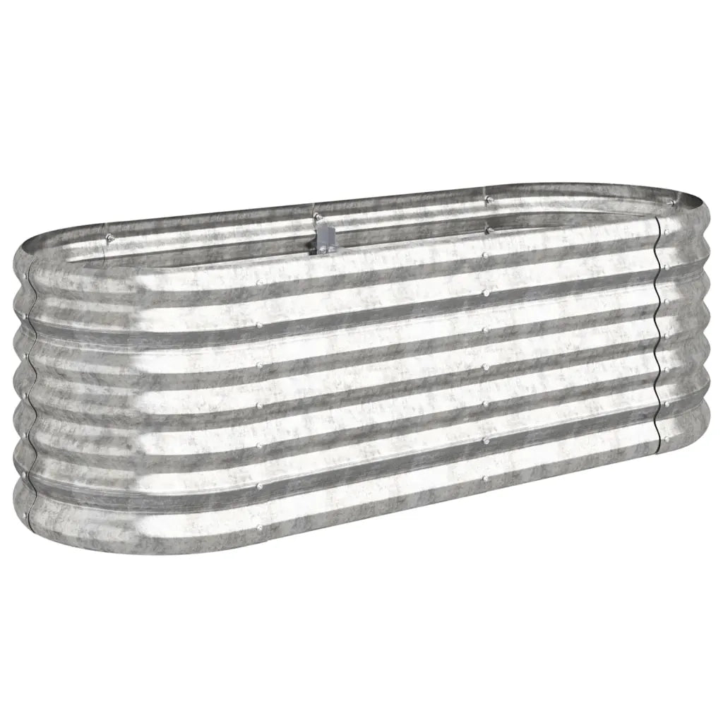 Vaso Giardino Acciaio Verniciato a Polvere 114x40x36 cm Argento cod mxl 50050
