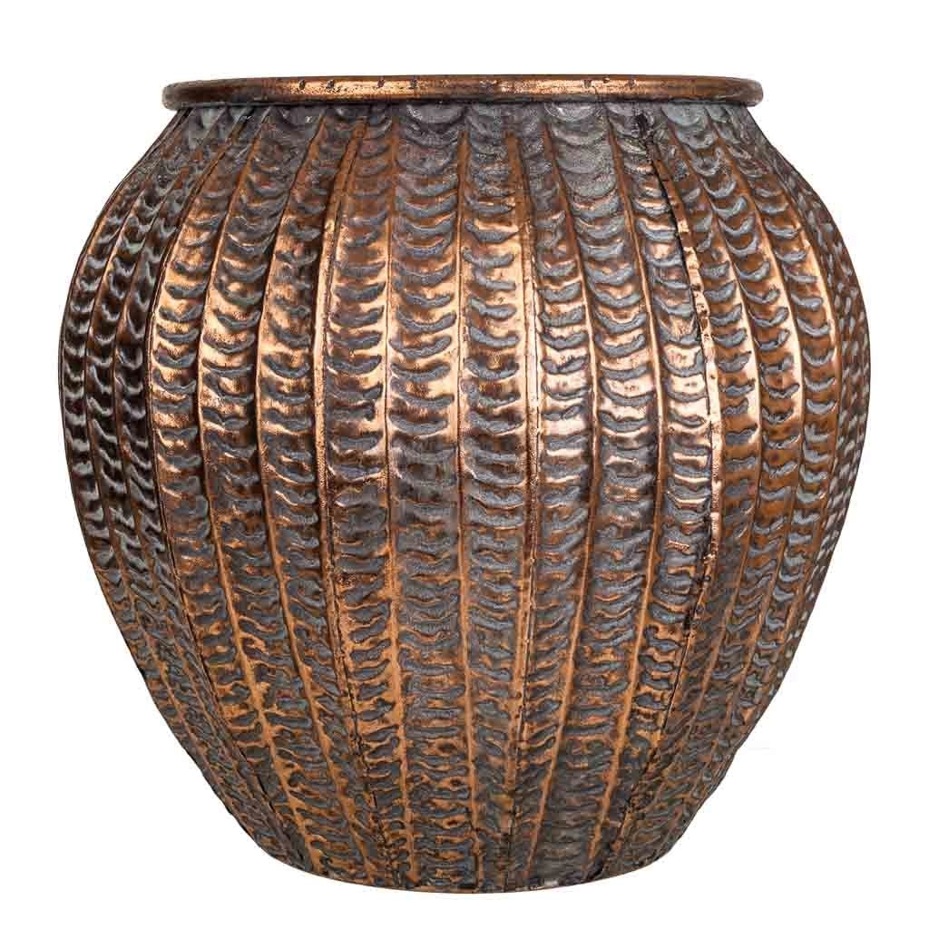 Fioriera in metallo dorato 35x35x32h