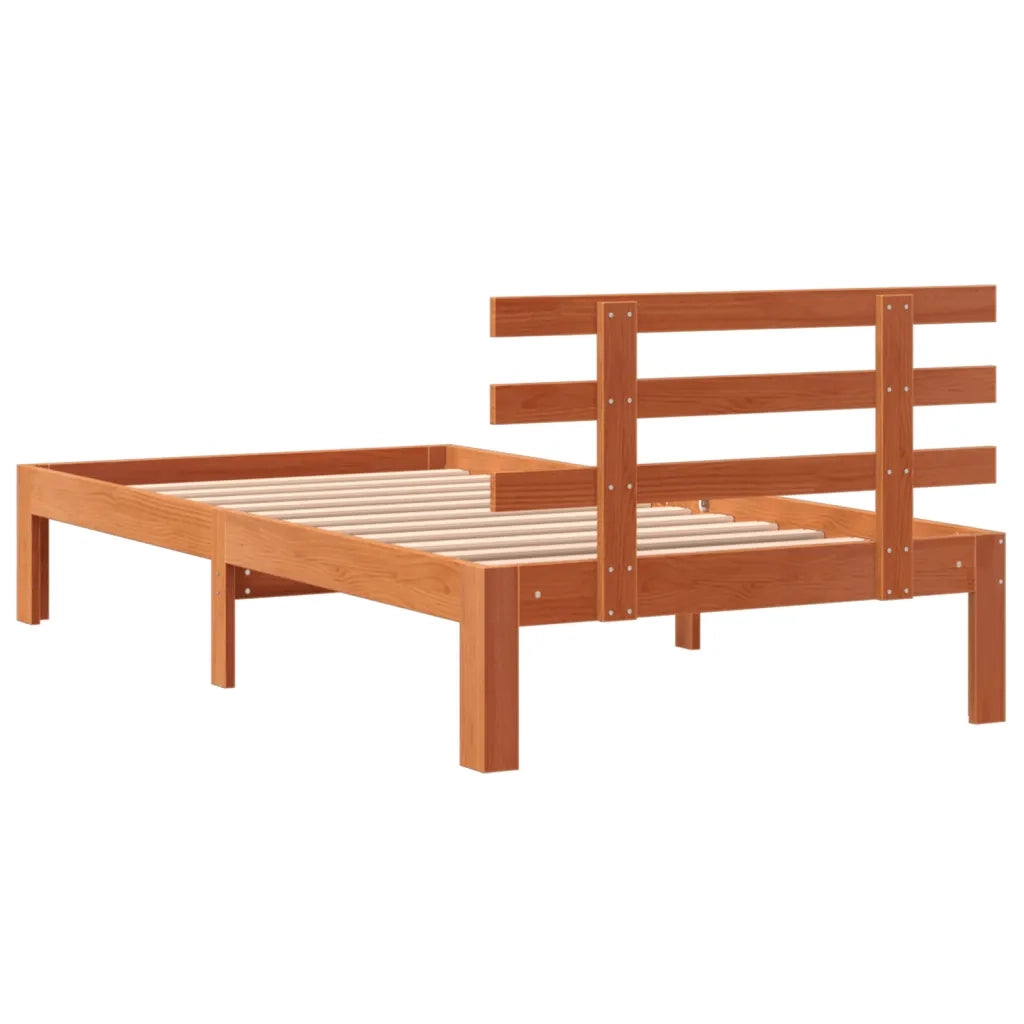 Letto senza Materasso Marrone Cera 75x190 cm in Legno di Pino