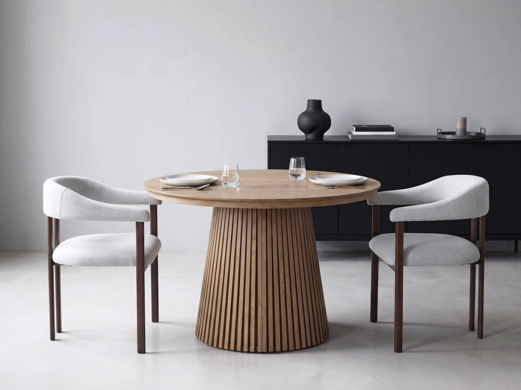 Set di 2 sedie da pranzo in finto legno "Serelia" - Grigio chiaro