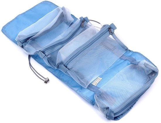 Organizzatore di Cosmetici 4-in-1 - Borsa di Trucco Opaca - Grande Capacità - Organizzatore di Viaggio - Tessuto Mesh/Nylon - 23 x 54,5 cm
