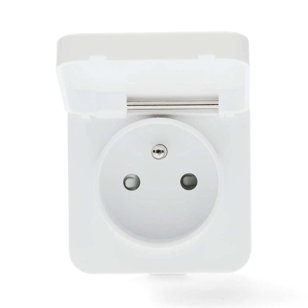 Misuratore di potenza IP44 connesso Wi-Fi 3680W Tipo E con sportellino Bianco Nedis
