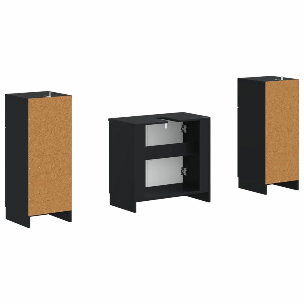 Set di Armadi da Bagno da 2 Pezzi UTRECHT Nero 3418054