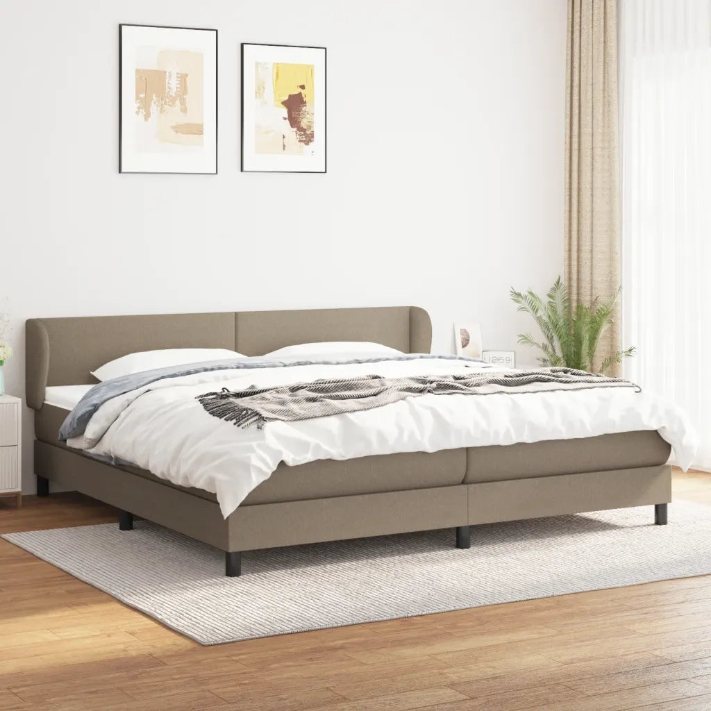 Giroletto a Molle con Materasso Tortora 200x200 cm in Tessuto 3126113