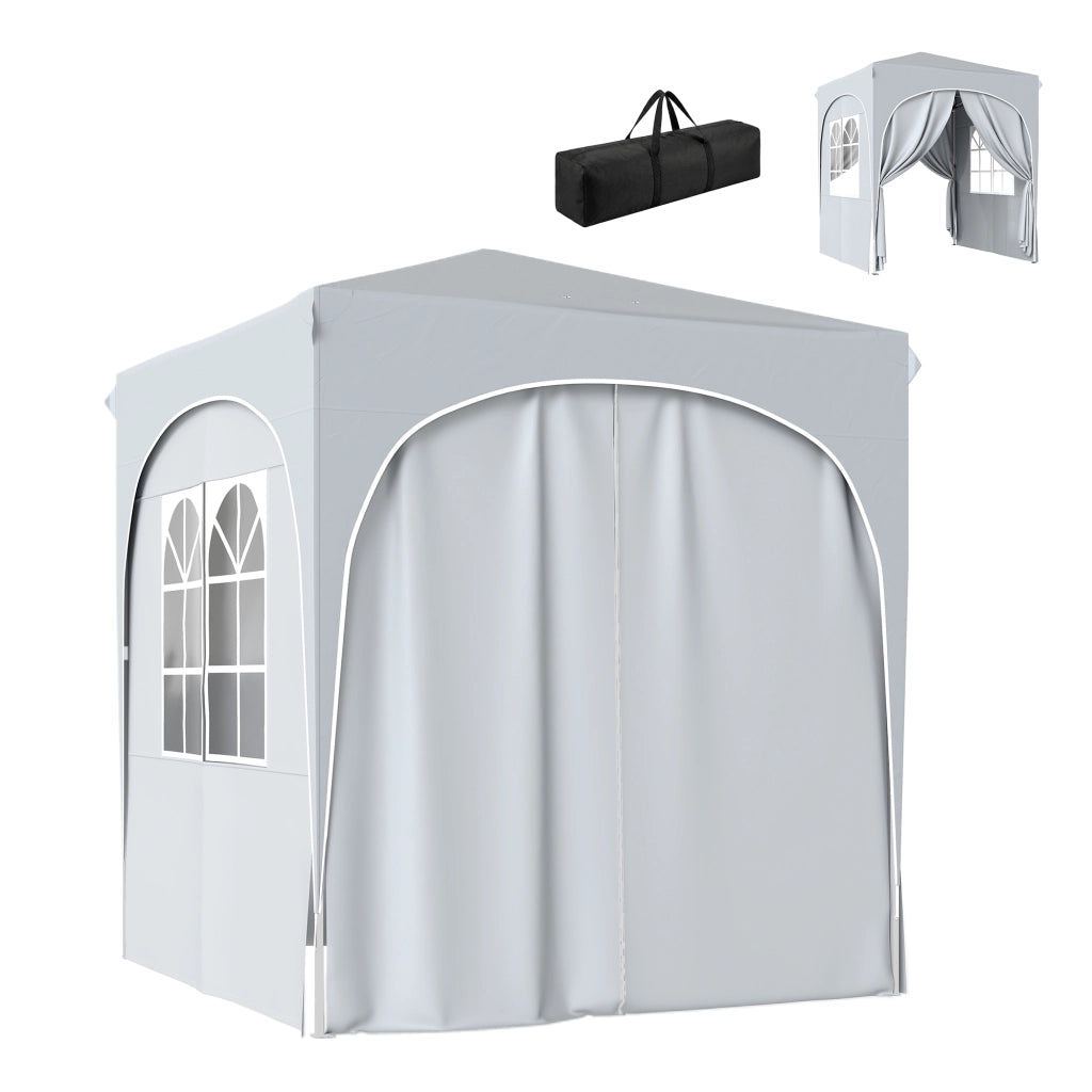 Gazebo Pieghevole 2x2 m ¨C zephmum ¨C Grigio Chiaro