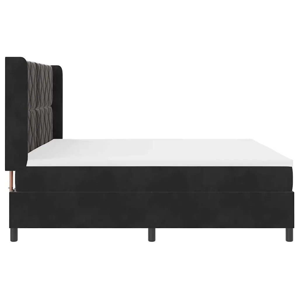 Letto a molle con strisce LED Nero 200 x 200 cm Velluto 3343942