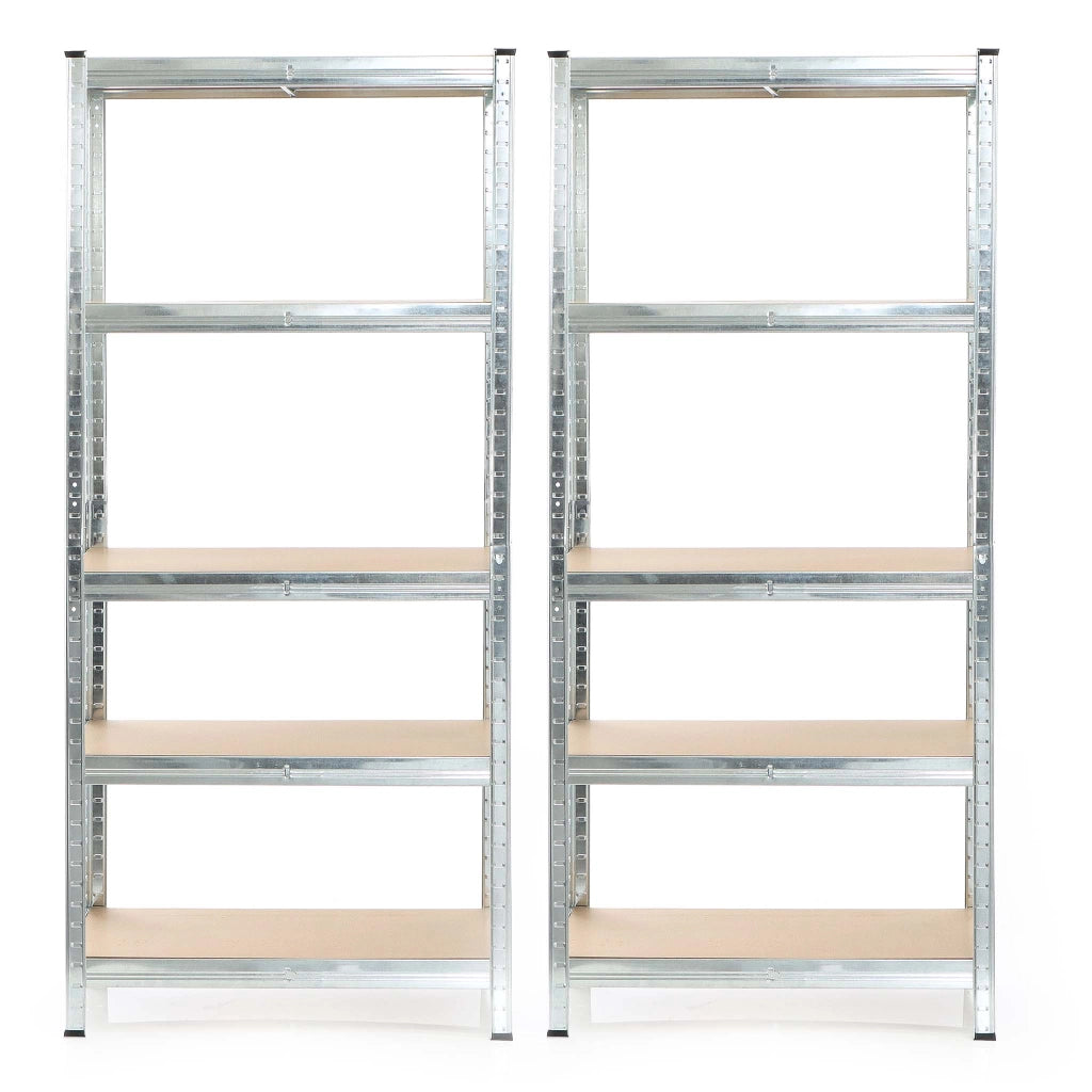 Set 2x scaffali a incastro per carichi pesanti 180x90x30cm Max 875kg l’uno Acciaio 5 ripiani