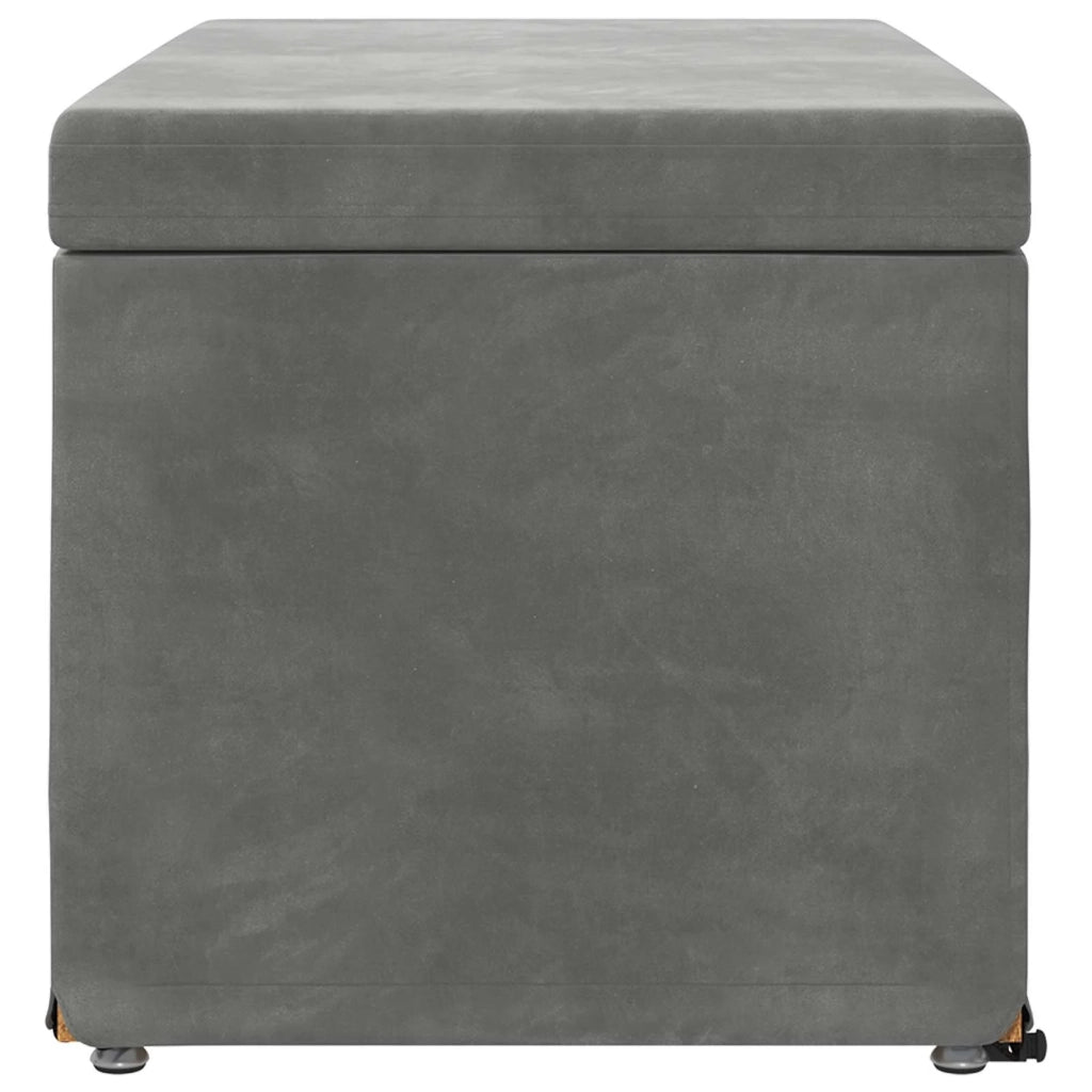 Pouf Grigio scuro Velluto e Legno Ingegnerizzato 876781