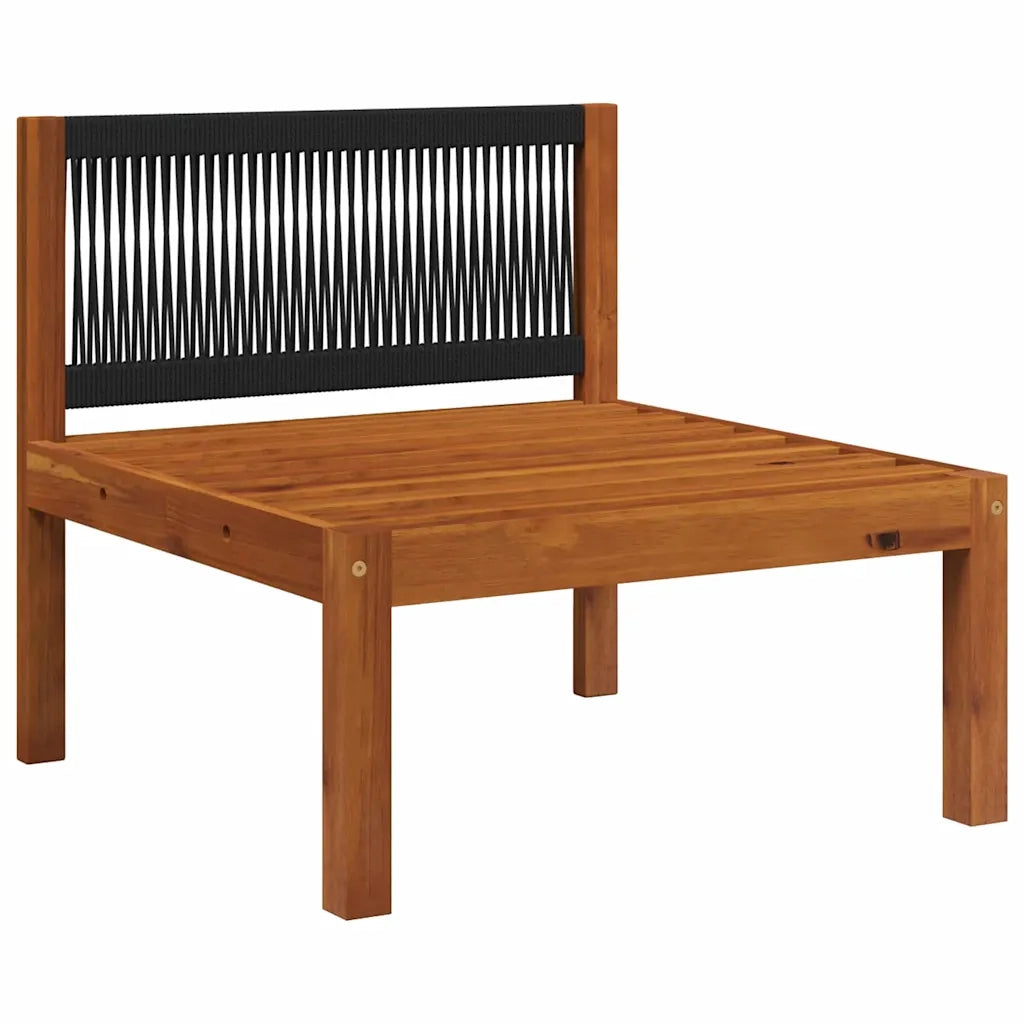 Salotto da Giardino-Set da giardino 2 pezzi con cuscini in legno di acacia e corda