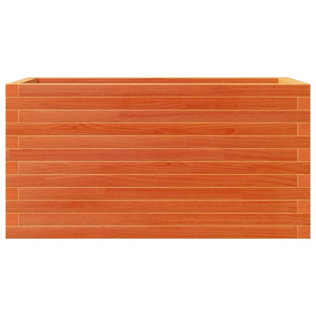 Fioriera rialzata per piante fiori terrazza giardino finitura a cera 90 x 40 x 46 cm legno di pino massiccio marrone 02_0038510