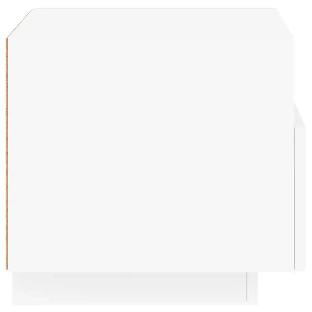 Comodino con Luci LED-Tavolino da notte Bianco 40x39x37 cm