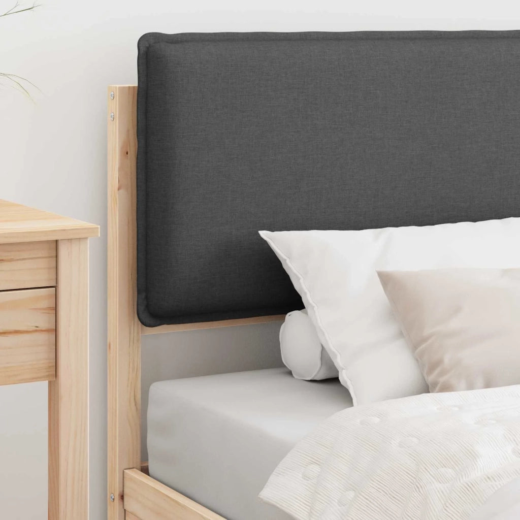 Letto con Testiera Rivestita Grigio scuro 100 x 200 cm