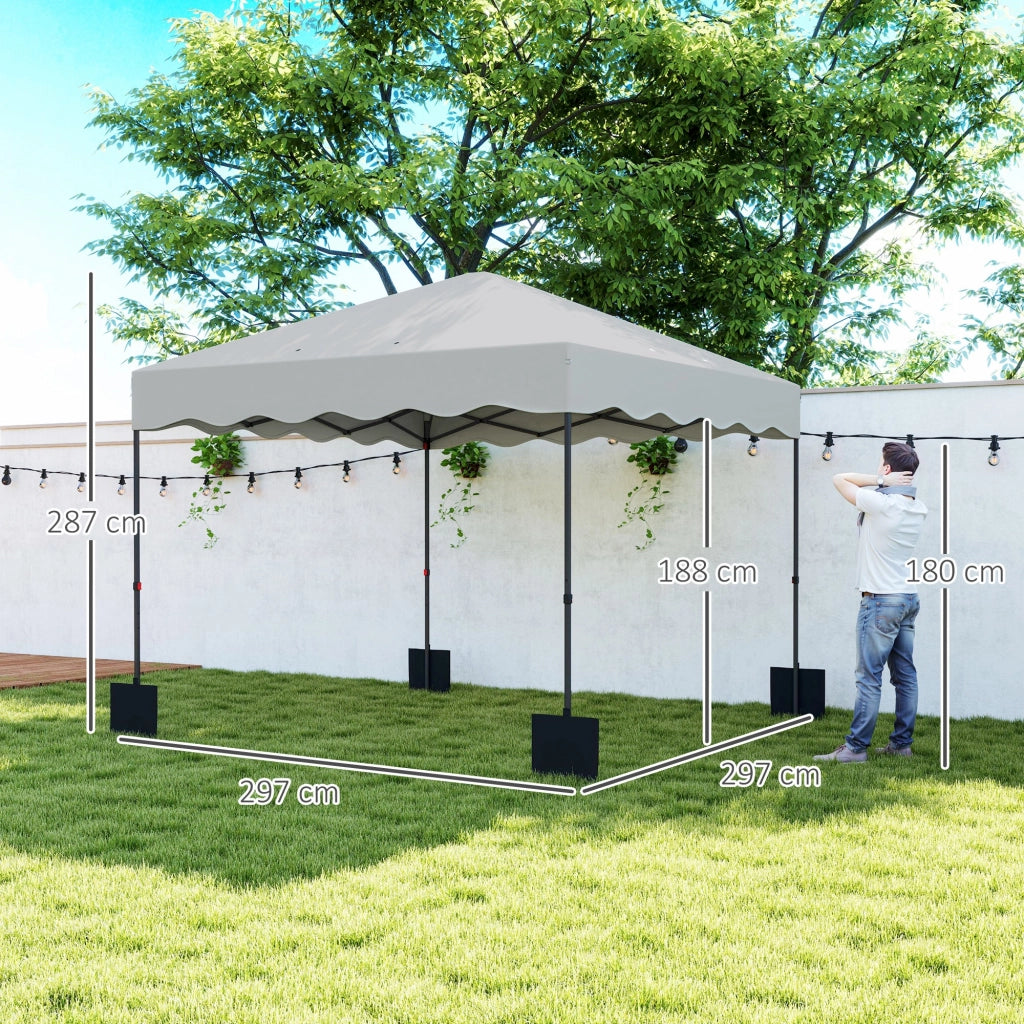 Tenda da giardino pieghevole 3x3m ¨C zephmum ¨C bianco