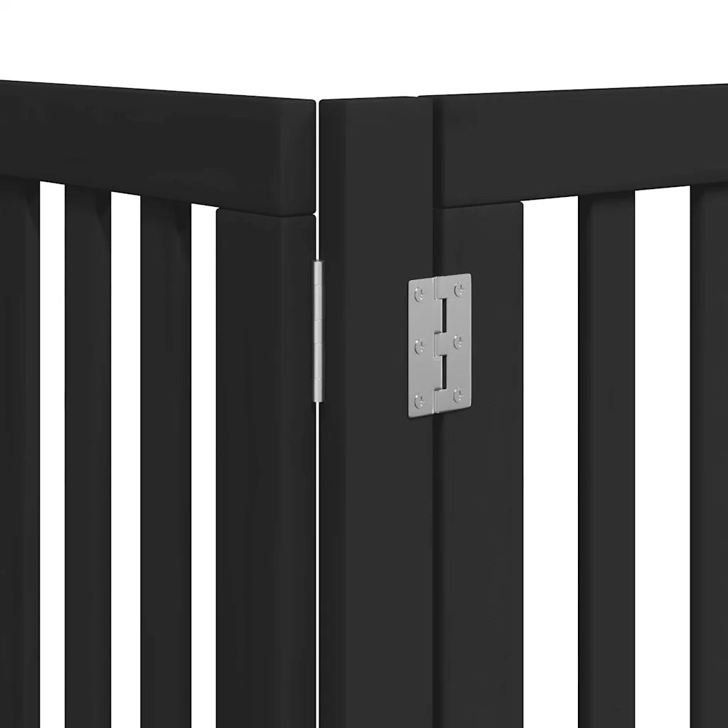 Cancello per Cani Porta Pieghevole Nero 9 Pannelli 450cm Pioppo CFW9622398