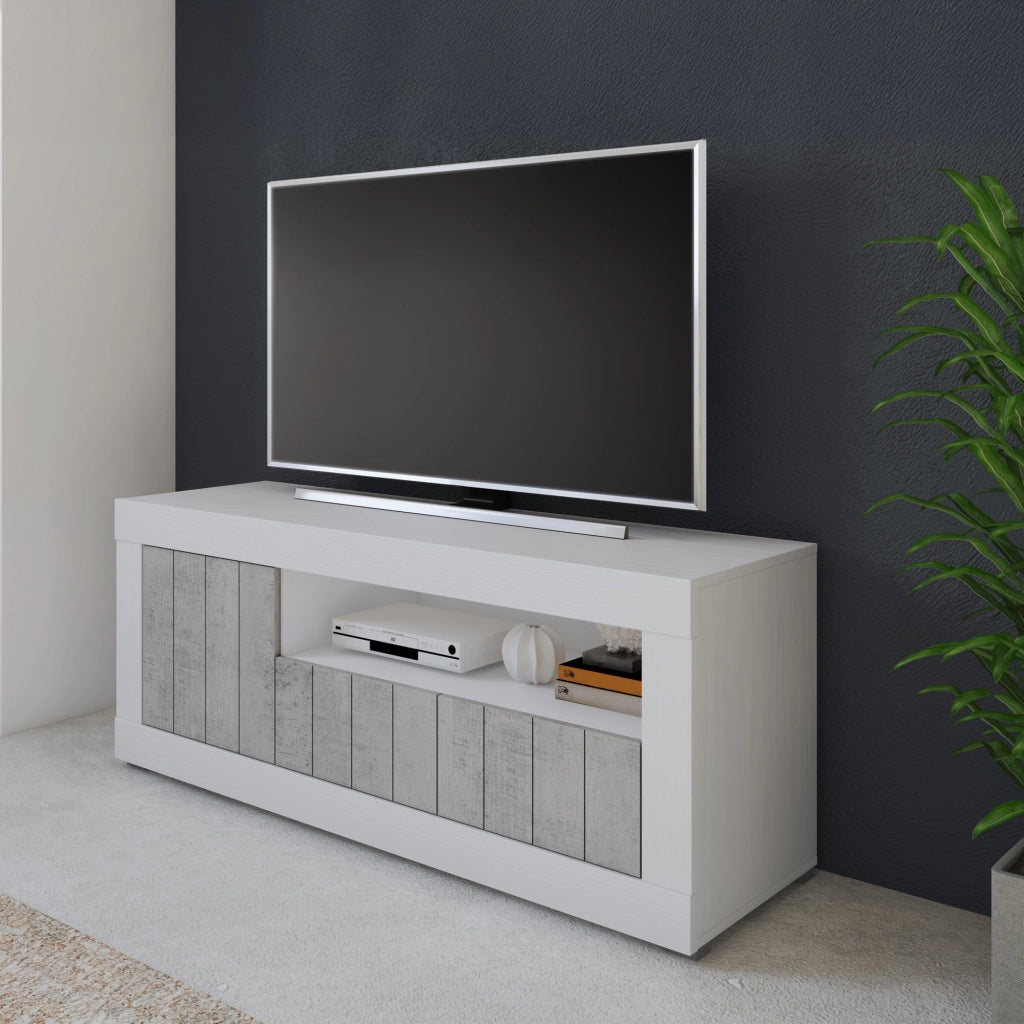 Lucino, Mobile Porta tv Cassetti, 137x42x56h cm Bianco