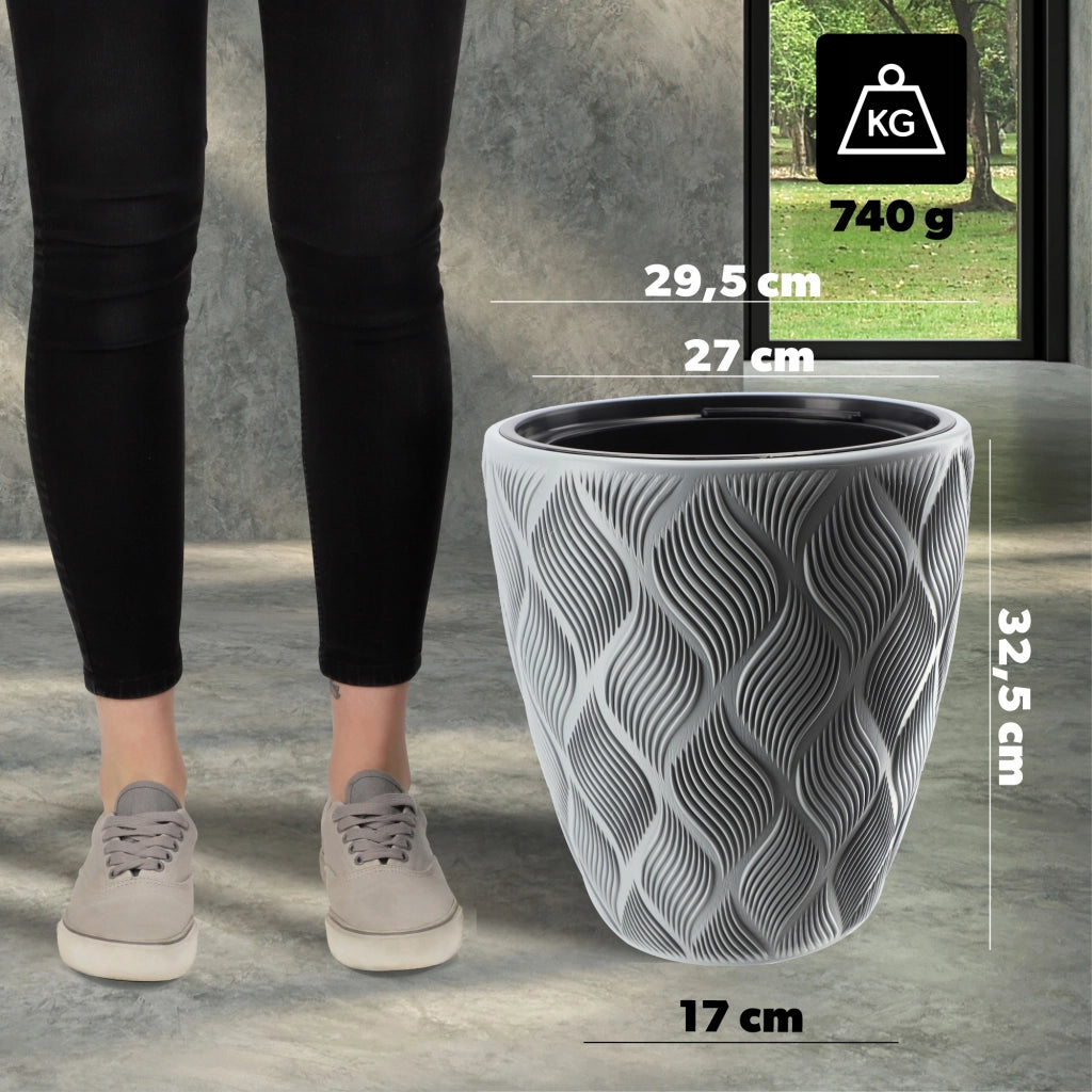 Vaso da fiori KADAX con inserto 32 cm, copertura in plastica alta