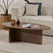 Parona, Tavolino da Salotto Forma Ovale, 120x65x40h cm Marrone Noce