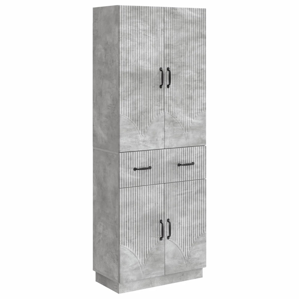 Set di armadi 2 pcs Grigio Cemento Legno ingegnerizzato