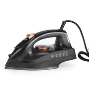 ZMH Ferro da stiro a vapore nero 1200W, 5 livelli di vapore, temperatura regolabile 100-180°C serbatoio acqua 230ml