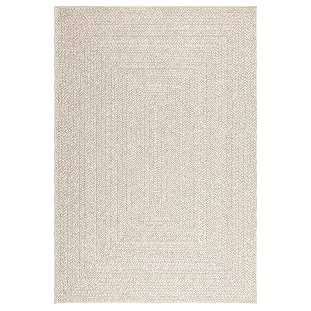 Tappeto ZIZUR Crema 140x200 cm Aspetto Iuta Interni ed Esterni