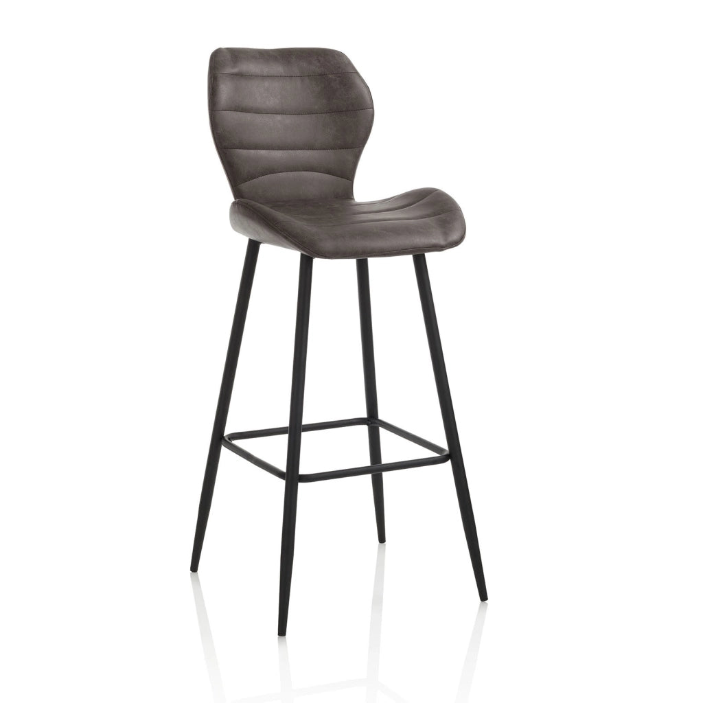 Set 2 Sgabelli 44,5x46x107,5 cm in Similpelle Marrone