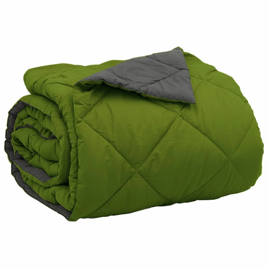 Piumone | Duvet Estivo Verde e Antracite 240 x 200 cm Microfibra