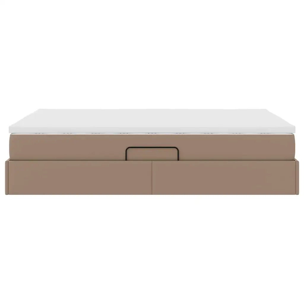 Letto con contenitore e materasso Cappuccino 140 x 200 cm