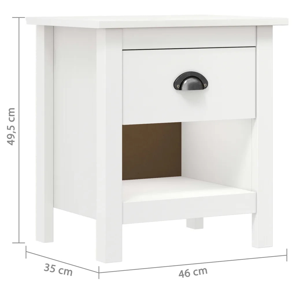 Comodini Hill 2 pz 46x35x49,5 cm Legno Massello di Pino cod mxl 68497