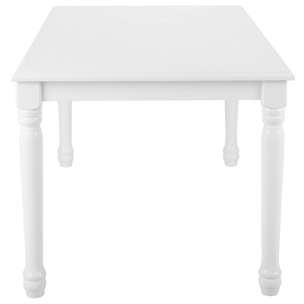 Tavolo da pranzo in legno di gomma bianco 180 x 90 cm rettangolare vintage