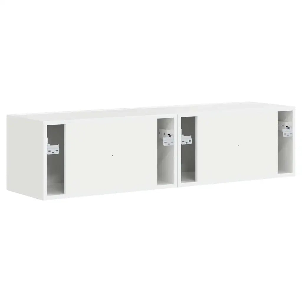 Mobile TV da parete 2 pcs Bianco Lucido 60 x 31 x 29,5 cm