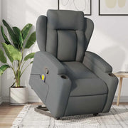 Poltrona Alzapersona Massaggi Reclinabile Grigio Scuro Tessuto 3204495