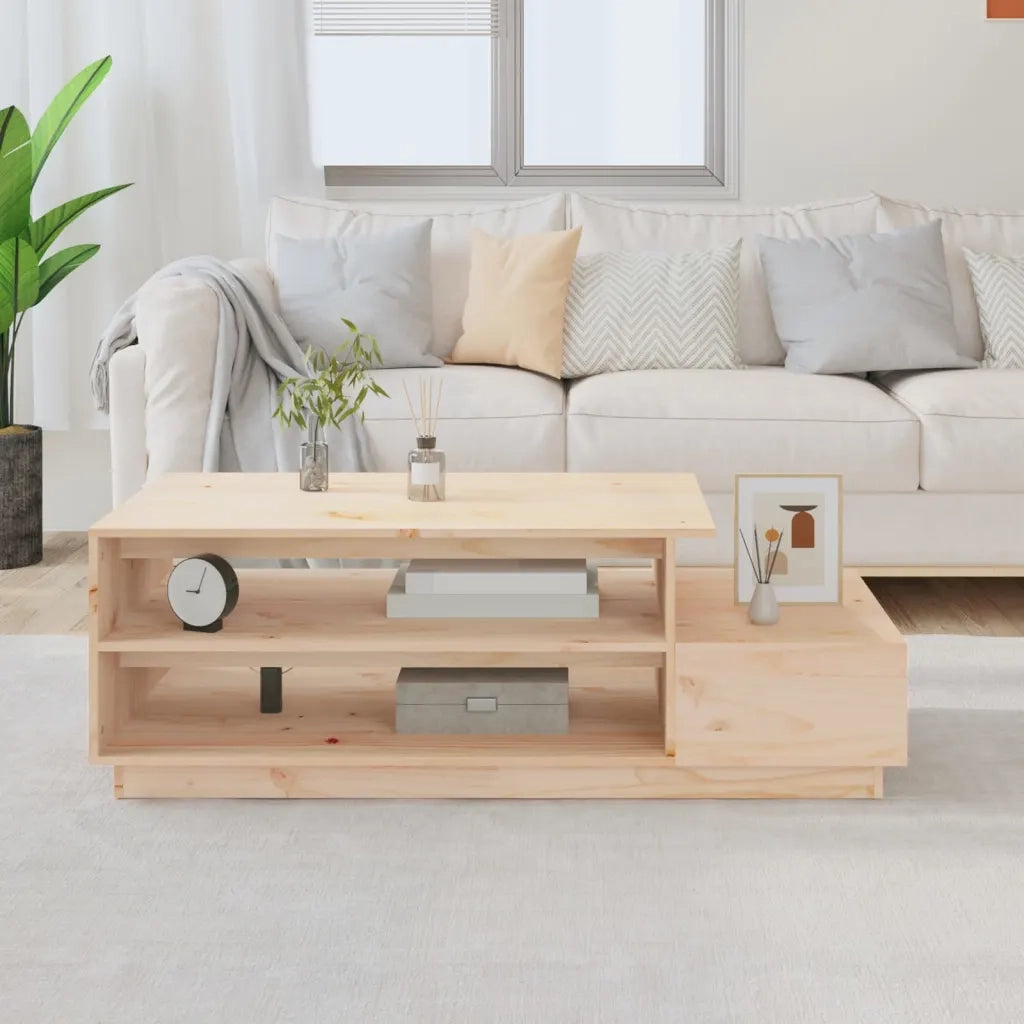 Tavolino da salotto | Tavolino da caff¨¨ | Tavolino da Soggiorno 120x50x40,5 cm in Legno Massello di Pino