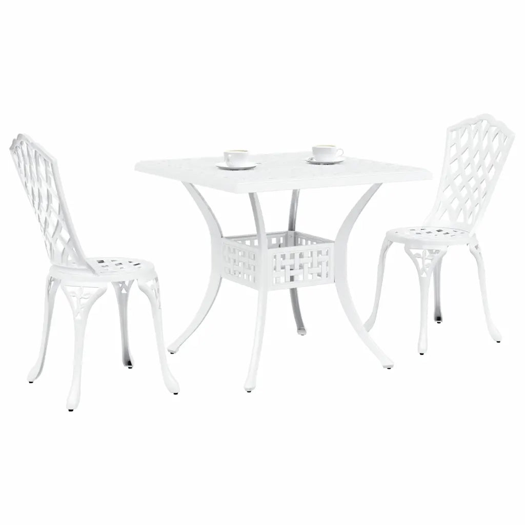Set di Tavolo da Giardino 3 pcs Bianco Alluminio pressofuso 3334750